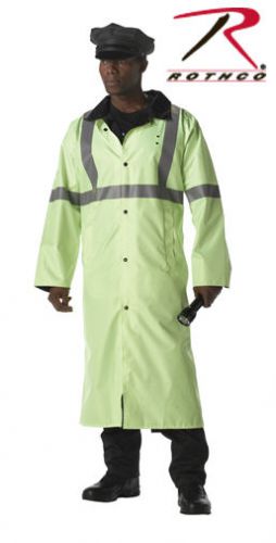 Reflective safety neon green reversible to black rain jacket parka large for sale