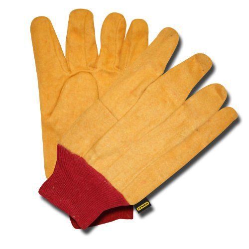 Stanley S23111 14-Ounce 2-Ply Chore Glove with Wing Thumb and Knit Wrist  Yellow