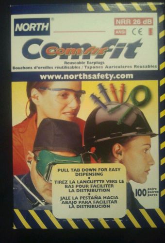 3 boxes north com fit smallreusable earplugs corded 300 pairs hearing safety for sale