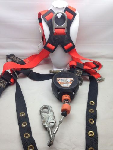 Lot safewaze thunderbolt lifeline rld-20 &amp; safety harness 1050 size l-xl 3 for sale