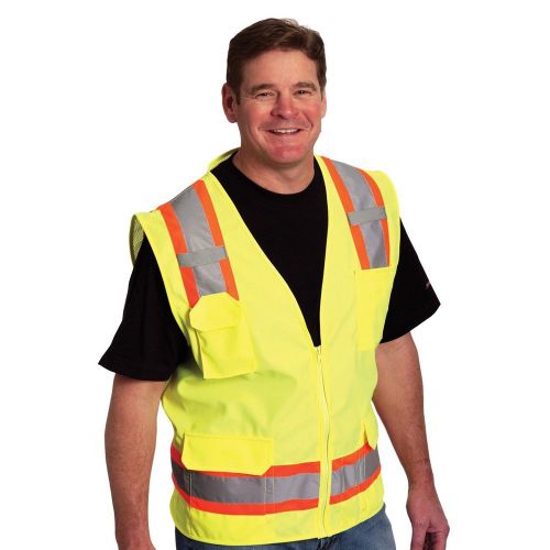 302-0500l - size large durable solid front mesh back ansi/isea 107 class 2 vest for sale