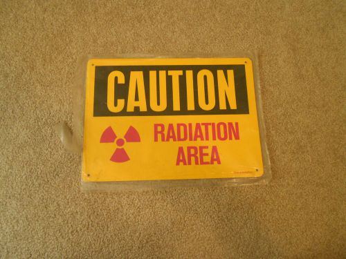 Caution radiation area sign warning industrial man cave garage