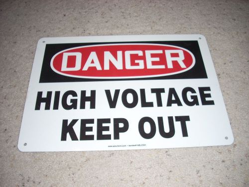 Keep Kids Out - with this DANGER HIGH VOLTAGE - KEEP OUT big 14&#034; x 10&#034; Sign