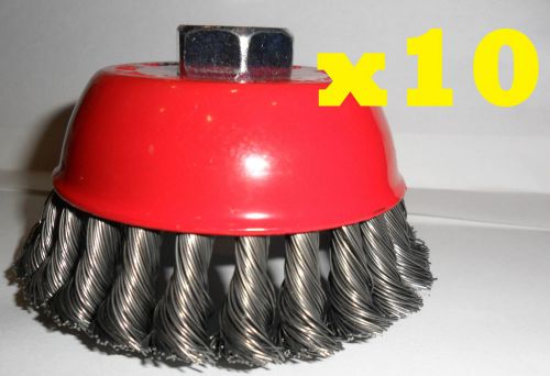 x10 3&#039;&#039; Knotted Angle Grinder Cup Wheel 4.5&#039;&#039;, 5/8&#039;&#039; arbor