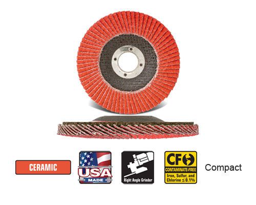 CGW Camel Grinding Wheels - Flap Disc C3-40 Ceramic 4-1/2&#034; x 7/8&#034;   Qty 10 42442