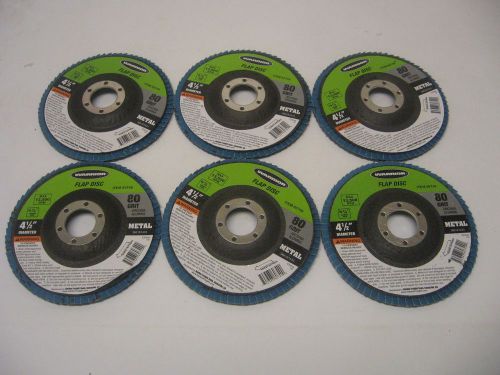 Lot of 6 WARRIOR SANDING FLAP DISKS #60749 4 1/2&#034; 7/8 Gr.80 Flap Disks New