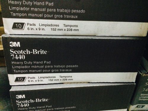 3m scotch brite heavy duty hand pad. 6&#034; x 9&#034;. model 7440 qty 10/box for sale