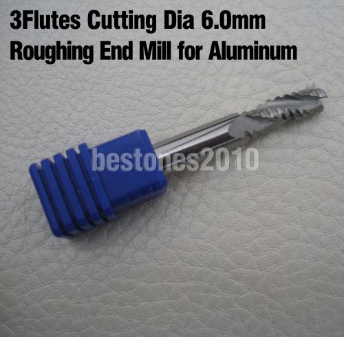 Lot 1pcs solid carbide aluminum roughing end mills 3flute cutting dia 6mm for sale
