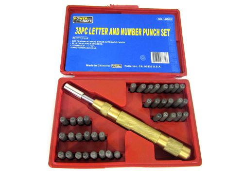 38pc Letter And Number Punch Set Solid Brass Automatic Punch Two Symbols W/Case