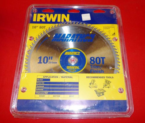 Irwin 14076 10&#034; x 80t x 5/8 carbide tip miter table circular blade trim finish for sale