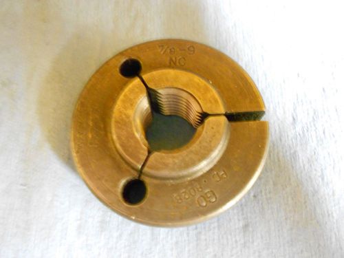 7/8 9 NC THREAD RING GAGE GO ONLY GAUGE .875 P.D.= .8027 MACHINIST TOOLING TOOL