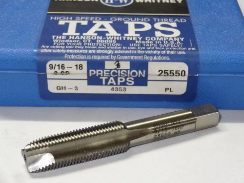 New hanson whitney 9/16-18 nf gh3 3fl plug hss spiral point tap 25550 usa for sale