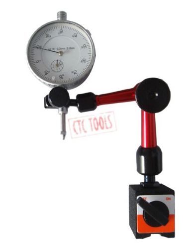 New industrial dial indicator gauge &amp; magnetic base  - measuring milling #d14 for sale