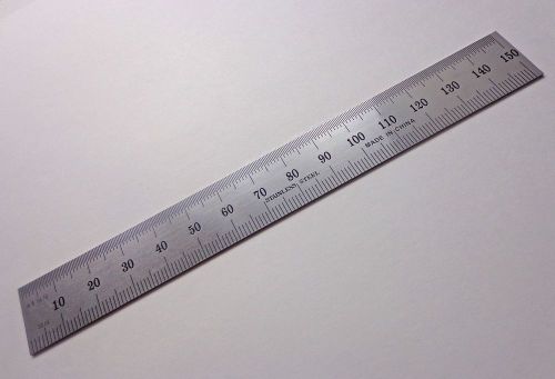 6&#034;/150mm English/Metric Stainless Machinist ruler/rule 1/32&#034;, 1/64th, mm, .5mm