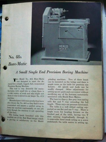 Heald  No. 46A Bore-Matic precision boring machine maintenance manual