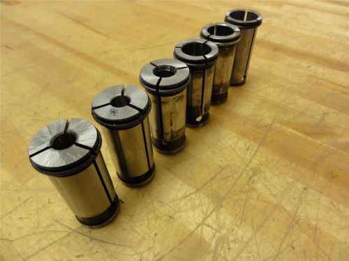 (6) Pieces Milling Chuck Collets, 1&#034; OD x 2.35&#034; Length, 3/8&#034; 1/2&#034; 3/4&#034; 7/8&#034;