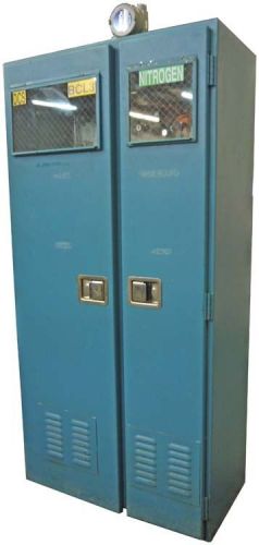 Scott 3-tank cylinder process gas delivery cabinet w/ distribution valve panel#1 for sale