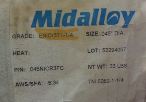 Midalloy Mastercor ENiCr3T1-1/4 .045 x 33lb Spool of Welding Wire