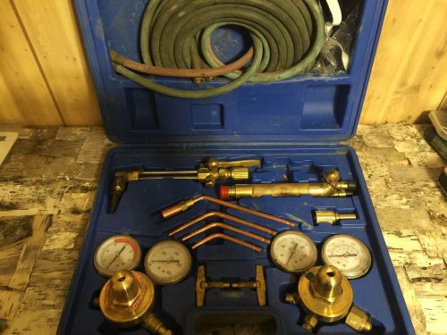 Acetylene &amp; oxygen welding cutting outfit torch set gas welder kit w/15ft hoses for sale
