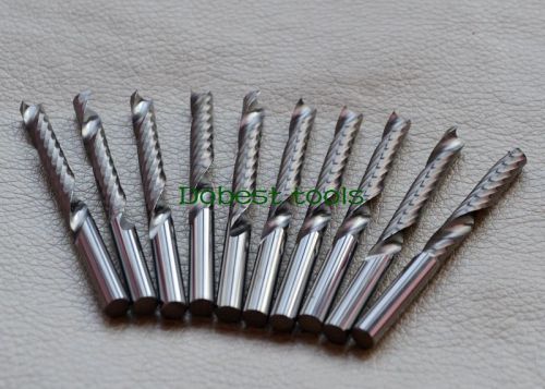 10pcs one flute carbide endmill spiral cnc router bits cutting tools 6mm 22mm for sale