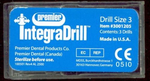 Dental Premier IntegraDrill, Size 3, pack of 5 drills