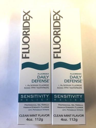 2 Fluoridex Daily Defense Sensitivity Relief Toothpaste Clean Mint Flavor 4oz