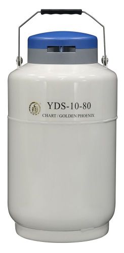 10 L Liquid Nitrogen Container Cryogenic LN2 Tank Dewar with Strap 80 mm Mouth