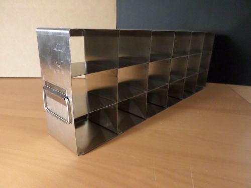 Stainless steel 18-shelf 3 x 3 x 2” mini box side access upright freezer rack for sale
