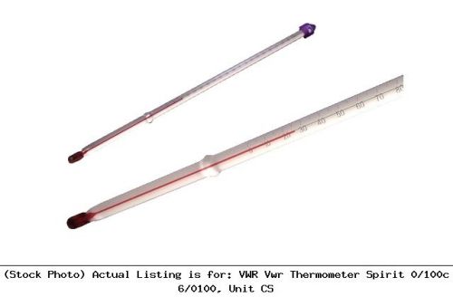 Vwr vwr thermometer spirit 0/100c 6/0100, unit cs labware for sale