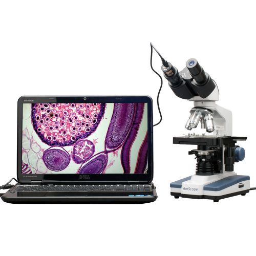 40X-2000X LED Digital Binocular Compound Microscope w 3D Stage + 2MP USB Imager