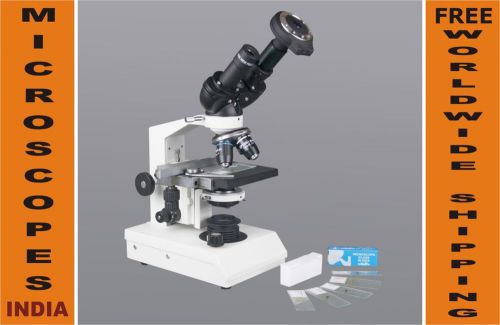 2000x compound doctor vet microscope w mech stage movable condenser &amp; usb camera for sale