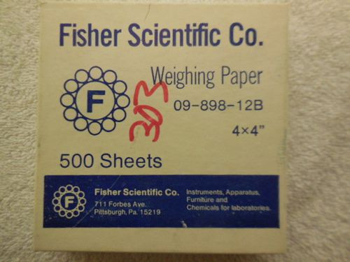 FISHER Weighing Paper 4&#034;x4&#034; Fisher Scientific Co. 09-898-12B - Box of 500 Sheets