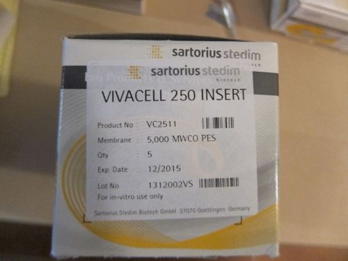 Sartorius vivacell® 250 insert vc2511; 5000 mwco, pes; expires 12/2015; 5/box for sale