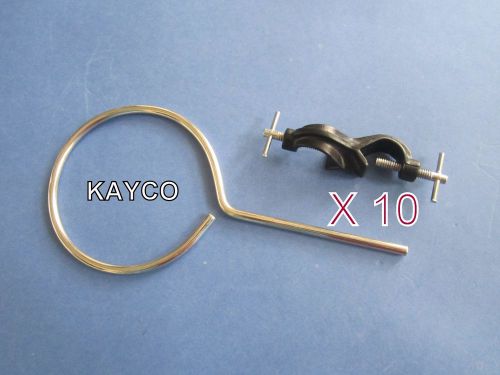 Wholesale lot of 10 pcs 4&#034; stainless steel retort ring w/open end &amp; grip clamp for sale
