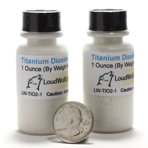 Titanium dioxide 2 oz ultra fine bright white powder in 2 screw-top bottles usa for sale
