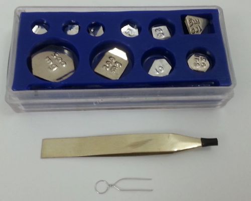 Fractional weight set 1-500mg w rider and forceps for sale