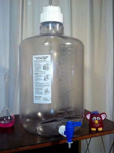 20L (5Gal),Clear Carboy, Nalgene, Brand NEW, ,with Spigot, Round, Autoclavable.