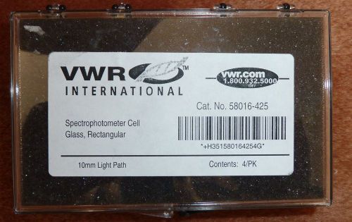 Vwr cuvette cell opticglass fltlid pk4 58016-425 for sale