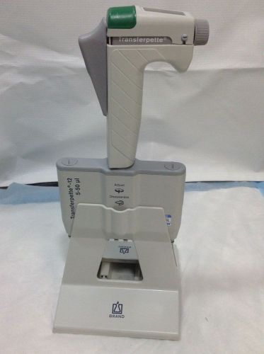 BrandTech Transferpette 12 Channel Manual Pipette, 5-50 uL #1 with stand,