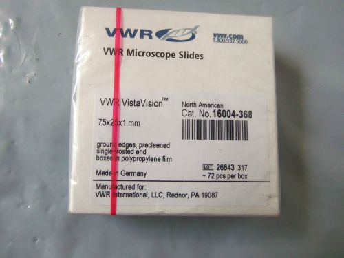 VWR MICROSCOPE SLIDES 16004-368 ( 1 box of 72 pcs)
