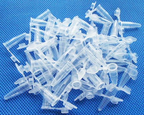 100pcs 0.2ml cylinder bottom micro centrifuge tubes w caps clear ep for sale