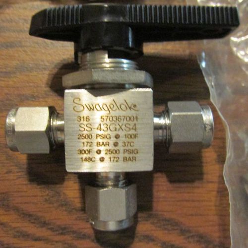 Swagelok nnb stainless steel 1/4 inch 3 way ball valve ss-43gxs4 for sale