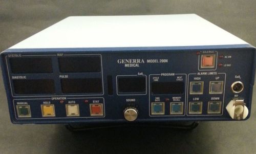 Generra Medical Vital Sign Monitor Model 200N, w/ Cuff, Oximeter (Untested)