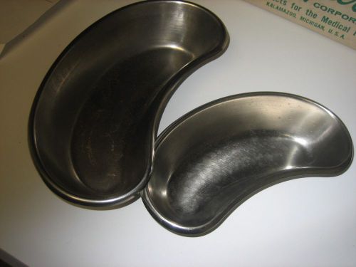 VINTAGE INSTRUMENT  PANS    8&#034;  10&#034;  STAINLESS STEEL  kidney shaped