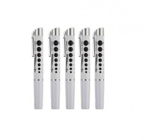 Set of 5 - professional diagnostic led reusable penlight pen lights pupil gauge for sale