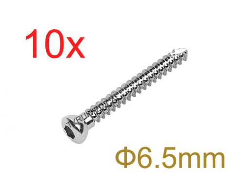 10pcs 6.5mm New Hex Head Cancellous Screws Self-tapping Stainless Steel
