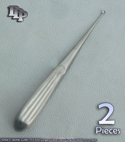 2 Pcs SPRATT BONE CURETTES 00 ENTSurgery Veterinary Surgical DDP Instruments