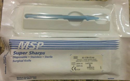 * 2 MSP Super Sharps REF 61-130-15A6 Disposable Stainless Sterile Surgical Knife