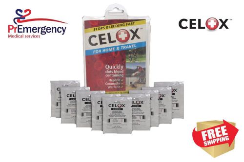 Celox Home 10x2g Packs Stops Bleeding Fast Wound care/First Aid Kit FREE SHIP!