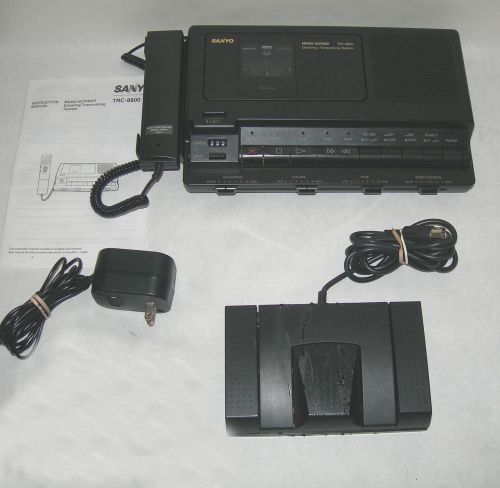 Sanyo TRC-8800 Desktop Standard Cassette Transcriber Recorder w/ Foot Pedal